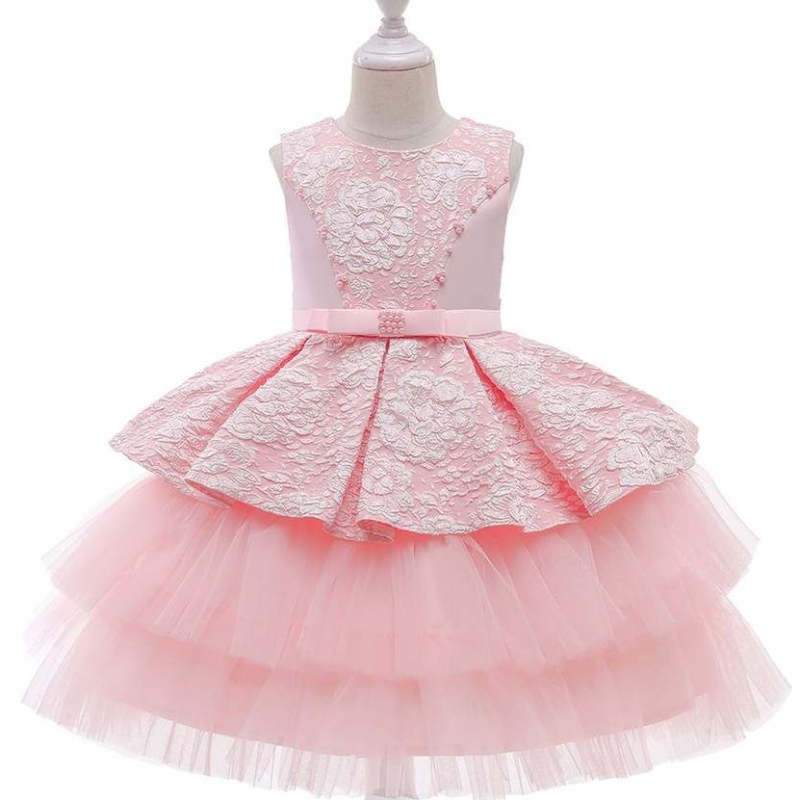 Baige babymeisjes feest prom kleding bloemenmeisjes prinses bruiloft bal jurk avondjurken