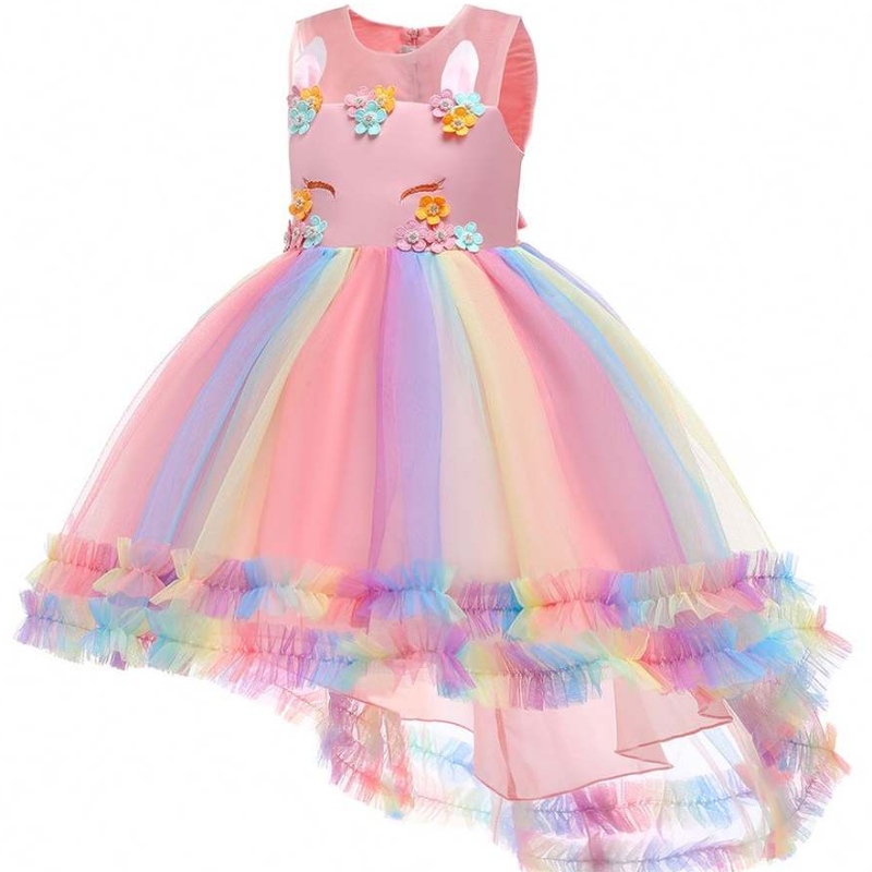 bloemenmeisjesjurk 2021 Eenhoornjurk Princess Unicorn Dress voor 3-12 jaar oude verjaardag