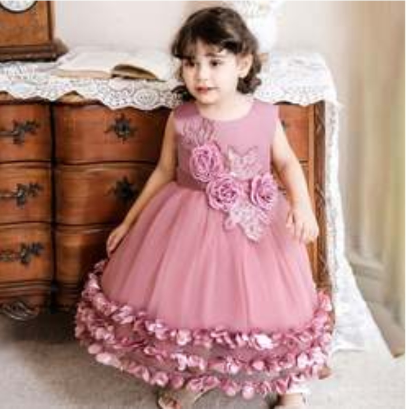 021 Baby Christmas Fancy Dress Baige Summer Frock Formele feestprinses Mooie babyjurk N2105