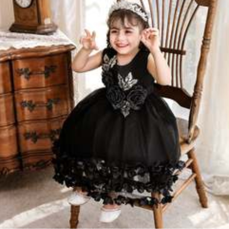 021 Baby Christmas Fancy Dress Baige Summer Frock Formele feestprinses Mooie babyjurk N2105