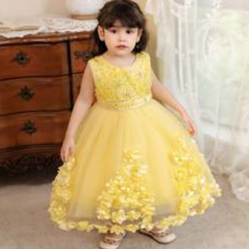 Baige 2022 Nieuwe stijl Formele trouwfeestavond Prinses Baby Girl Dress Flower