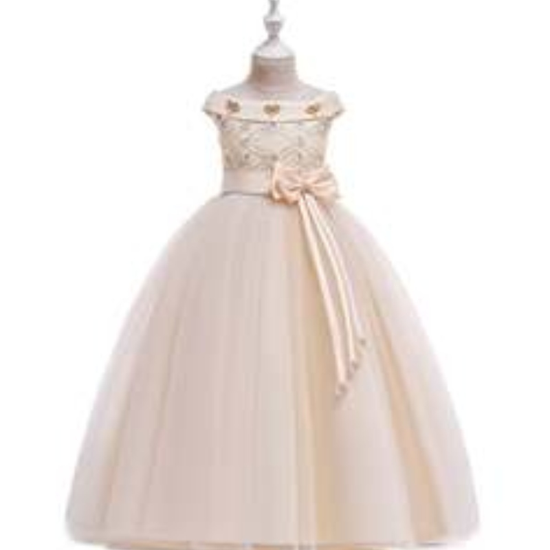 Elegant ontwerp Groothandel Mooie Girl Party Jurk Kids Wedding Event Ball Jurk Fancy Princess Mouwess Prom Frock LP-232