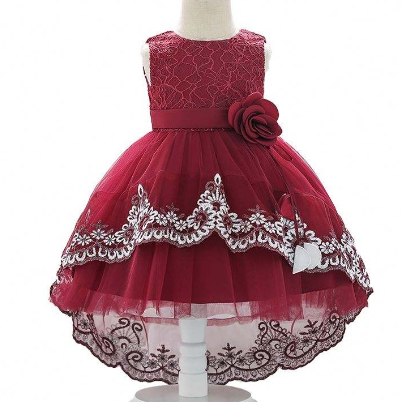 Nieuwe aankomst Kinderkleding Pasgeboren Frock Design Baby Girl Birthday Party Trailing Dress L1921XZ