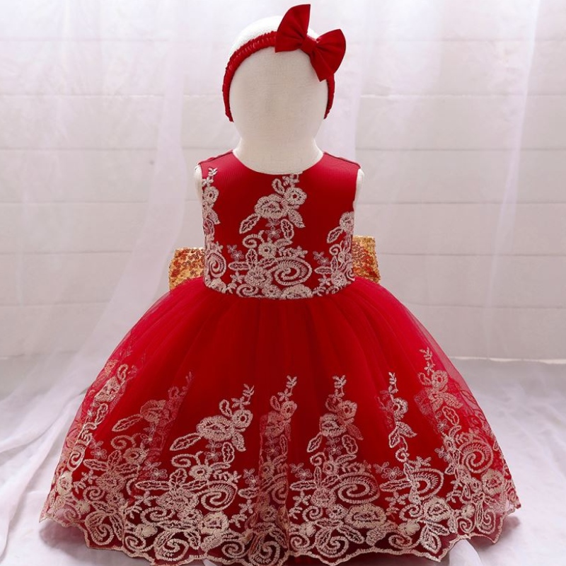 Kinderen Satin Pretty Party Dress Baby Girl Princess Dress Kids jurk meisje verjaardagsfeestjes jurken