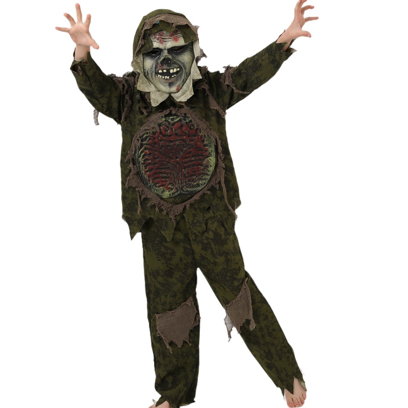 Moeras monster ding Halloween enge terreurcosplay kostuums voor kinderen vreselijke ingewikkelde ingewanden kleding spook zombie camouflage