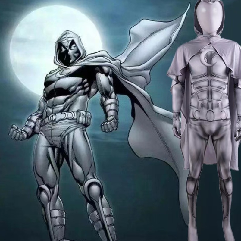 Superhero Moon Knight kostuum Marc Spector Movie Cosplay Halloween Jumpsuit Bodysuit voor kinderen en mannen