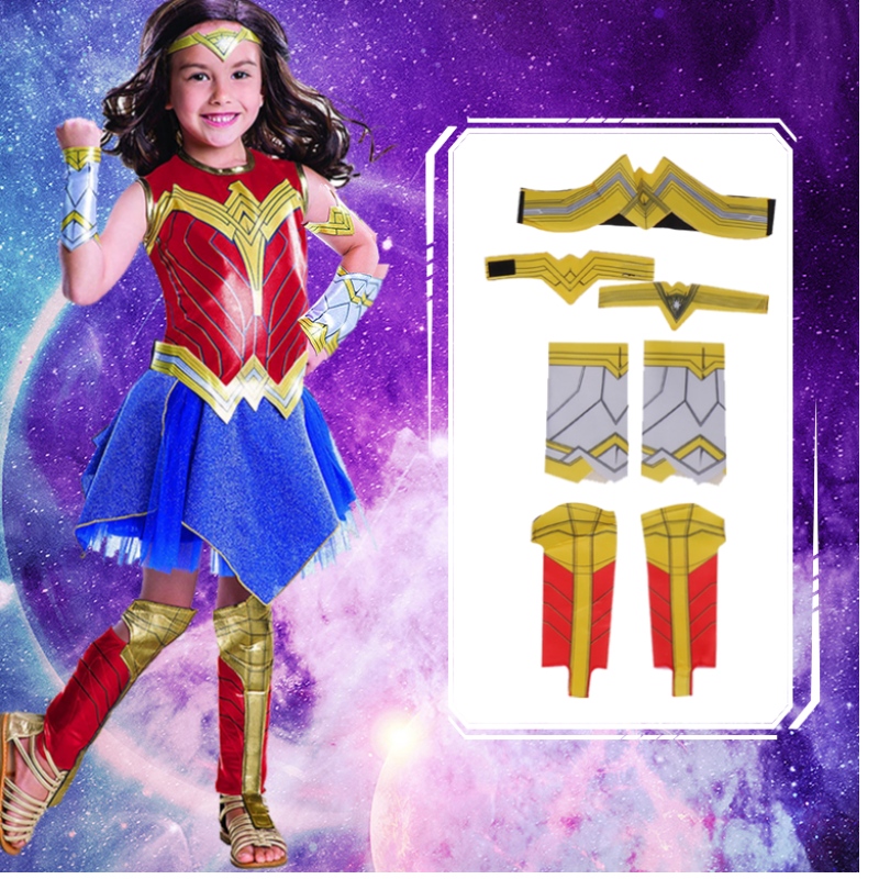 Little Girls Superhero Goddess Diana Party Role Play verkleed Pak Kids Halloween Dawn of Justice Wonder Girl Cosplay kostuum