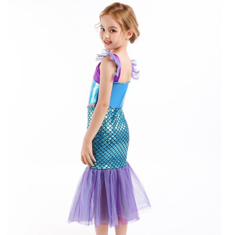 Girl Princess Little Mermaid Dress Kids Cosplay Charme Kostuum Kinderen Carnaval Verjaardagsfeestje Kleding Zomerjurk Girls Girls