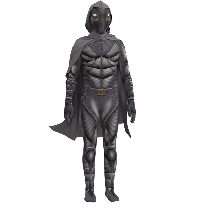 Moon Knight kostuum Marc Spector Black Superhero Movie Cosplay Jumpsuit Suit voor Halloween -kinderen en mannen