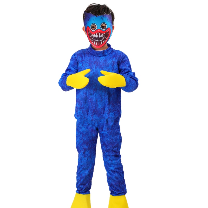 Nieuwe aankomst hete Poppy Playtime kostuum Halloween Blue Poppy Cartoon Hug Gy Wuggys Cosplay Monster Jumpsuit voor kinderen