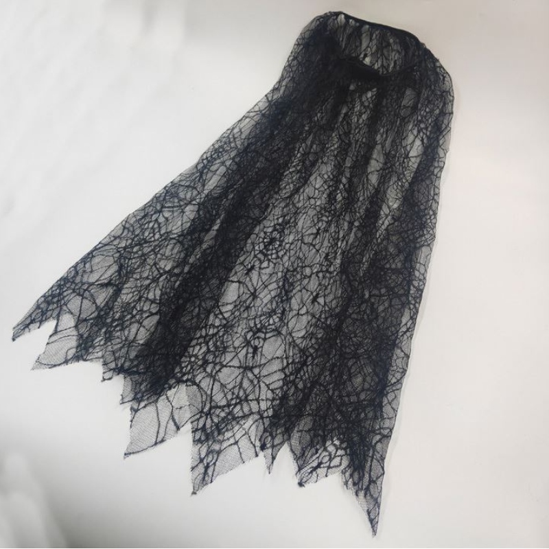 Black SpiderWeb Cloak Cape voor kinderen meisjes Halloween kostuum feestdecoratie