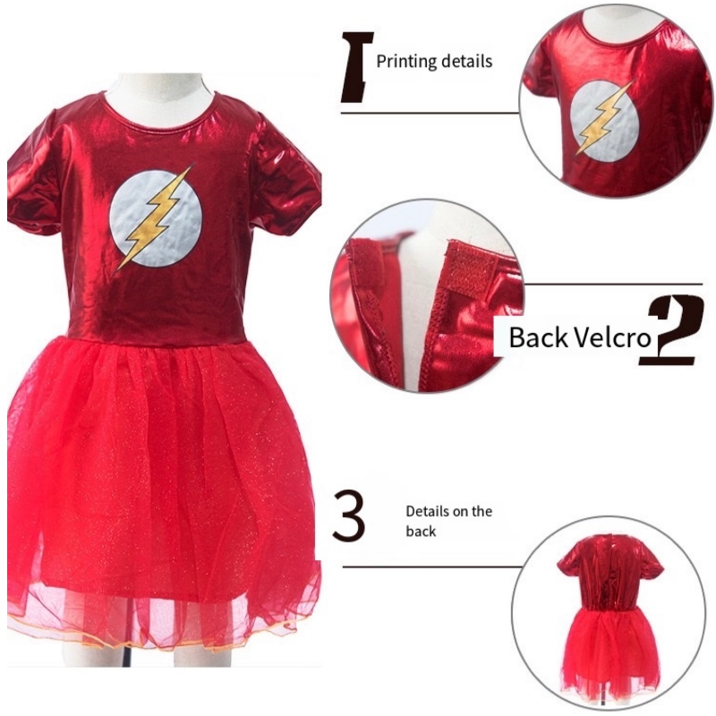 Kind Superhero Flashman Halloween Kostuum Girls Prinses Diana Cadeau-geschenken Cos Set Dress