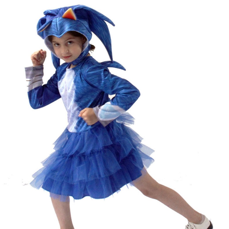 Kinderen van kinderen Sonic Hedgehog Girls Cosplay kleding en kledingpodium Kinderen \\ 's kostuum