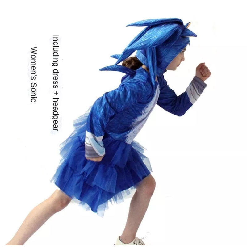 Kinderen van kinderen Sonic Hedgehog Girls Cosplay kleding en kledingpodium Kinderen \\ 's kostuum