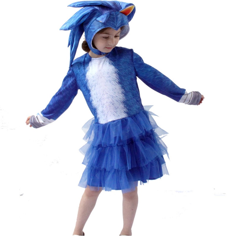 Kinderen van kinderen Sonic Hedgehog Girls Cosplay kleding en kledingpodium Kinderen \\ 's kostuum