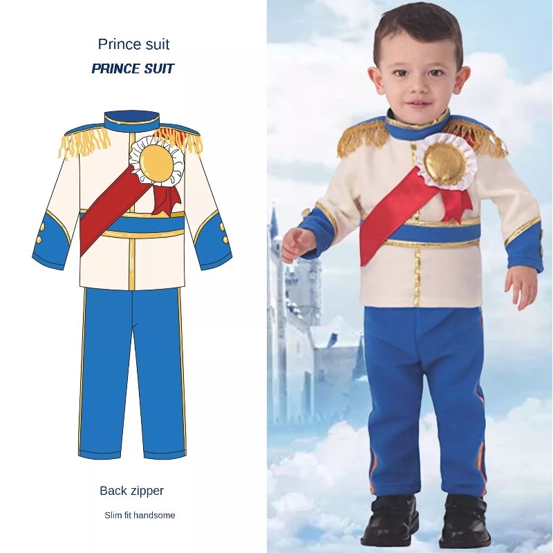 Halloween Christmas Cosplay Party Outfits Fancy Kleed Kids Boys Medieval Prince Boy King kostuum