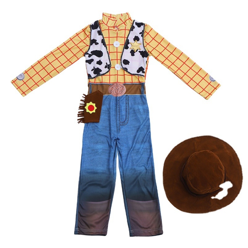 Hot Sale Fashion in Stock Halloween Kids Western Cowboy-kostuum voor 3-10 jaar jongen