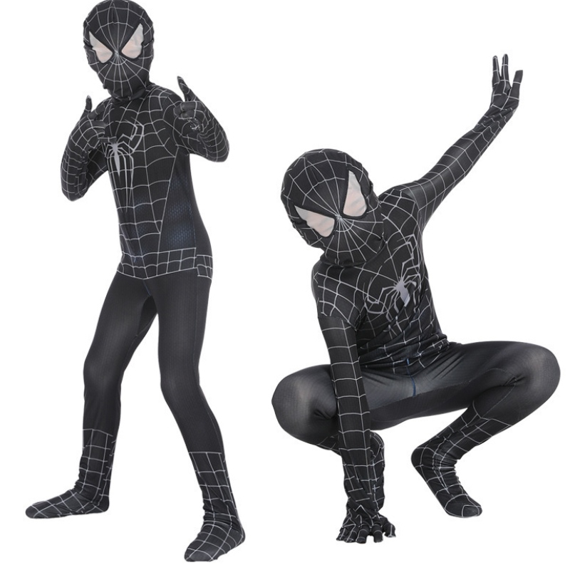 Spiderman Cosplay Black Bodysuit Hero Role Play strak anime jumpsuit spier Halloween -kostuum