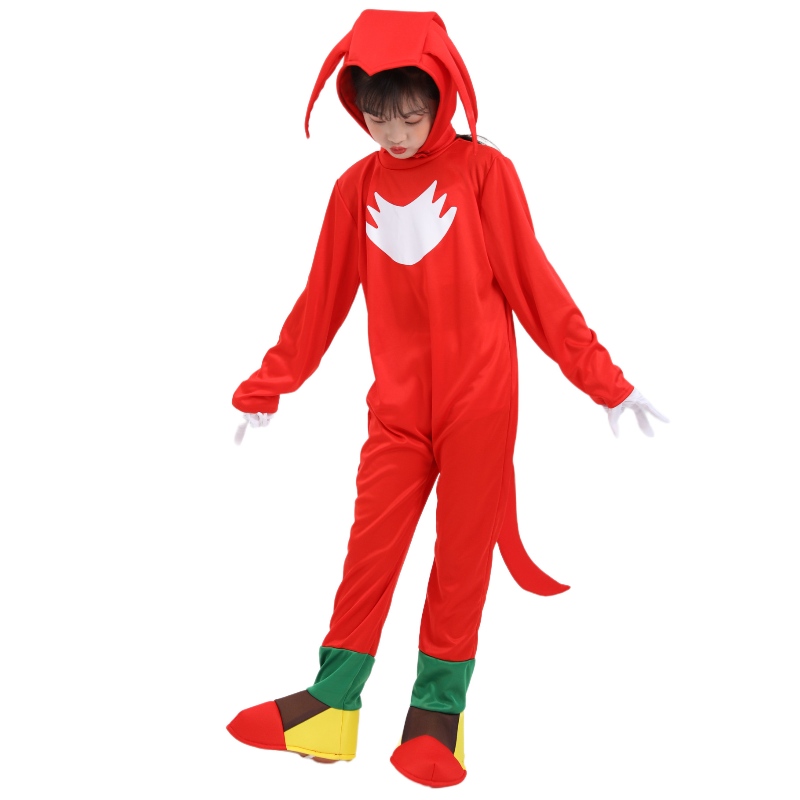 Red Sonic Cosplay kostuum voor kinderen Halloween Party Sonic Rat Jumpsuit