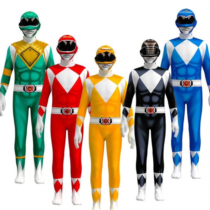 Multiple Color TV&Movie Superhero Sets Halloween Party Prestaties Performance Wear Power Ranger kostuum