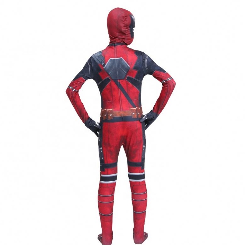 Jongens coole films anime superheld Halloween kerstfeest geschenken cosplay Dead Pool Children \\ 's kostuums met hoofddeksels zwaarden wapens