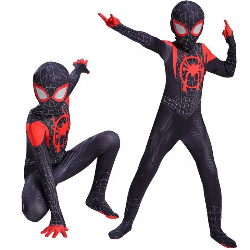 Superhero Black Zentai Suit voor Halloween TV&movie Cosplay Black Spider Man Kostuum voor kinderen&ADULTS