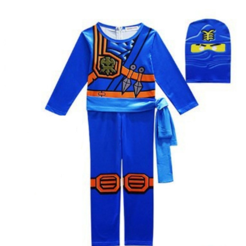 Hot Selling Halloween Children Fancy Party Dress Up Ninja Go -kostuum voor kinderen Ninja Cosplay Jumpsuits Mask Set