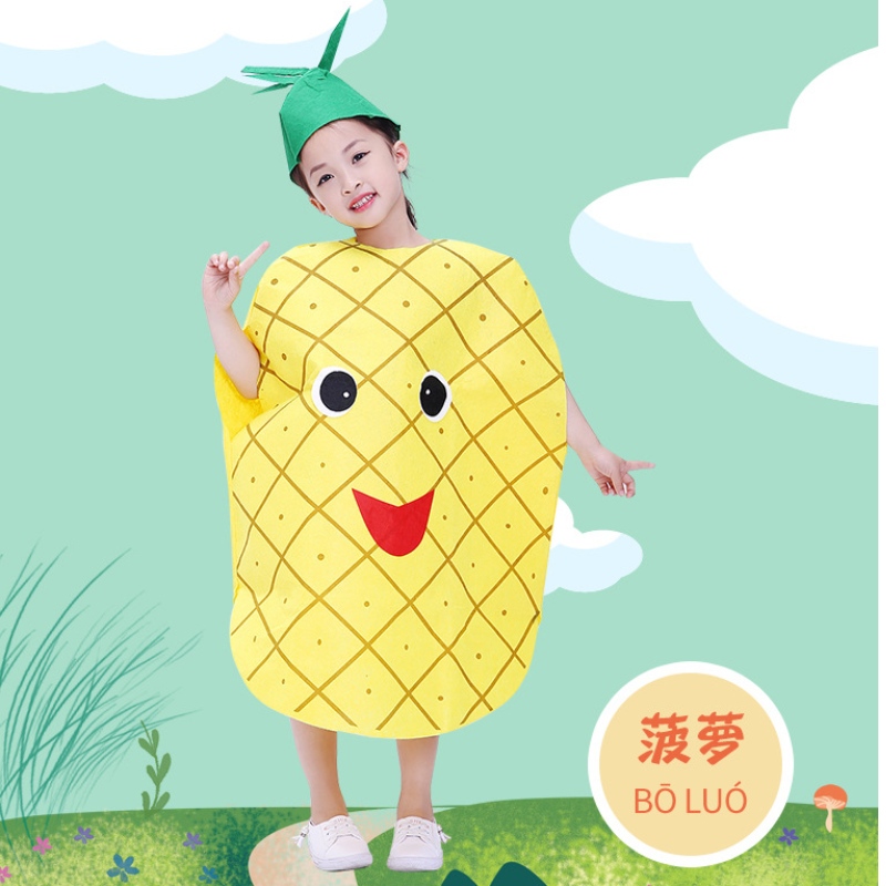 Groothandel schattig baby kinderen fruit cosplay kostuum kinderen fruitgroenten podium Performance pak