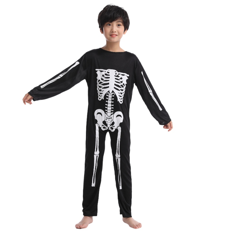 Halloween Skeleton Kids -kostuumglow in de Dark Bone Skull Outfit voor Halloween Carnival