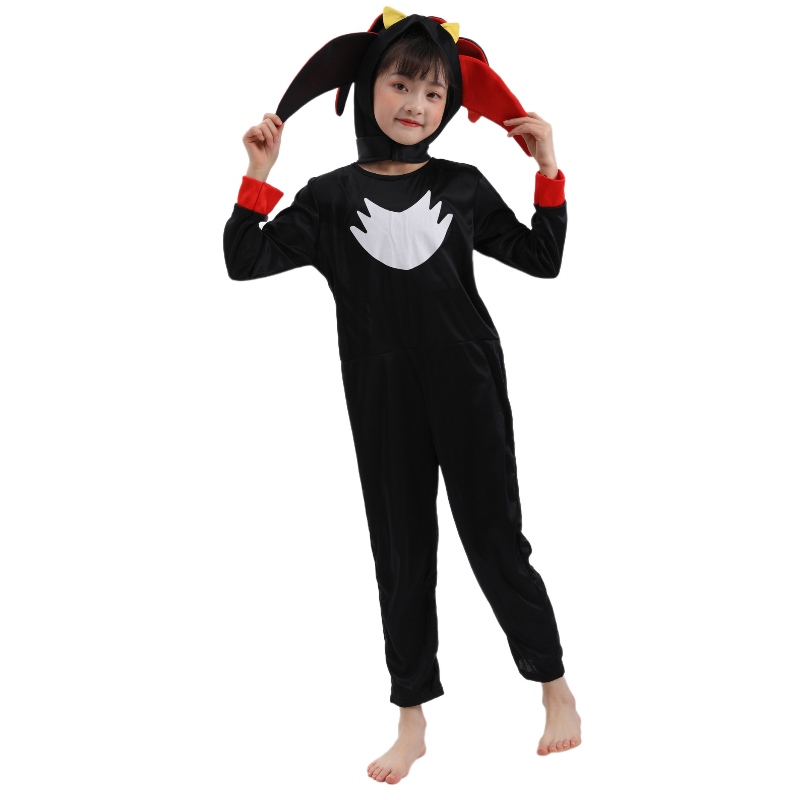 Kids Black Hedgehog kostuum jumpsuit voor kinderen jongens