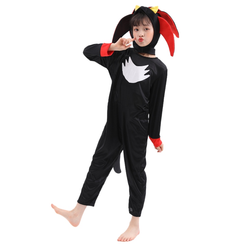 Kids Black Hedgehog kostuum jumpsuit voor kinderen jongens