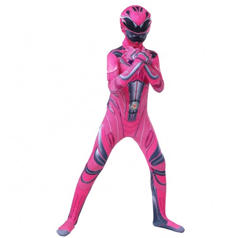 Hot Comic Cartoon Character Halloween Party Power Ranger -kostuum met gezichtsmasker voor kinderen meisjes