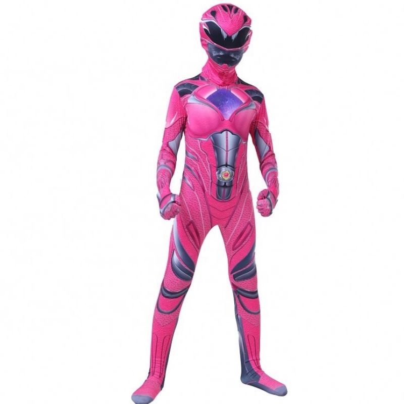 Hot Comic Cartoon Character Halloween Party Power Ranger -kostuum met gezichtsmasker voor kinderen meisjes