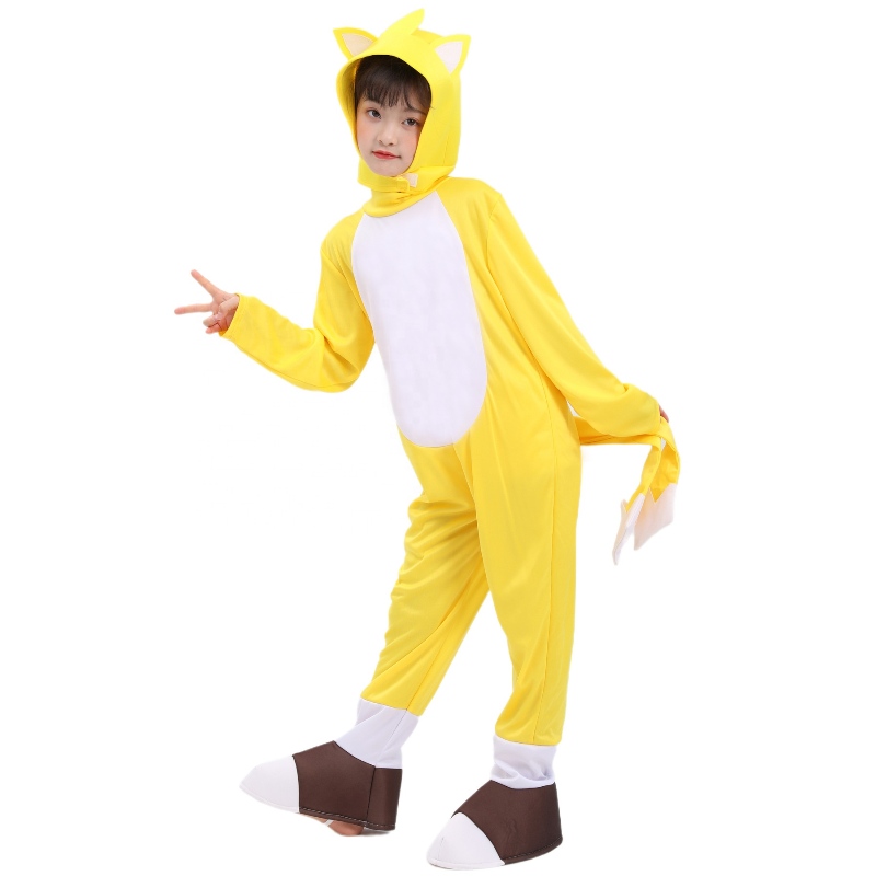 Halloween Party Game Cosplay Kinderen Blue Sonic Jumpsuit Boy Girl Sonic Hedgehog Kostuum Sonic Costume Kids