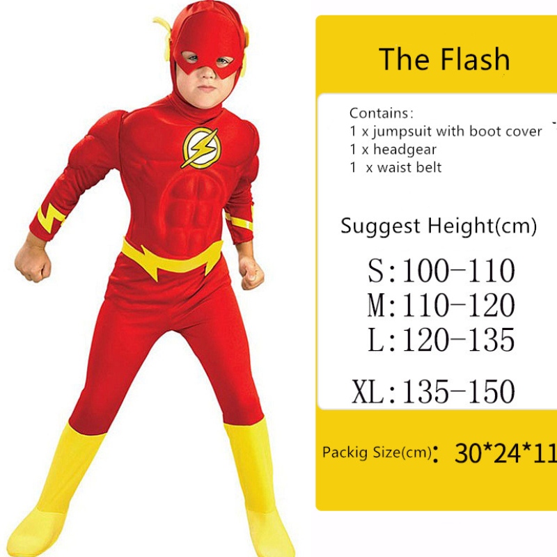 Cosplay performance kostuum Halloween het flash bodysuit spierkostuum