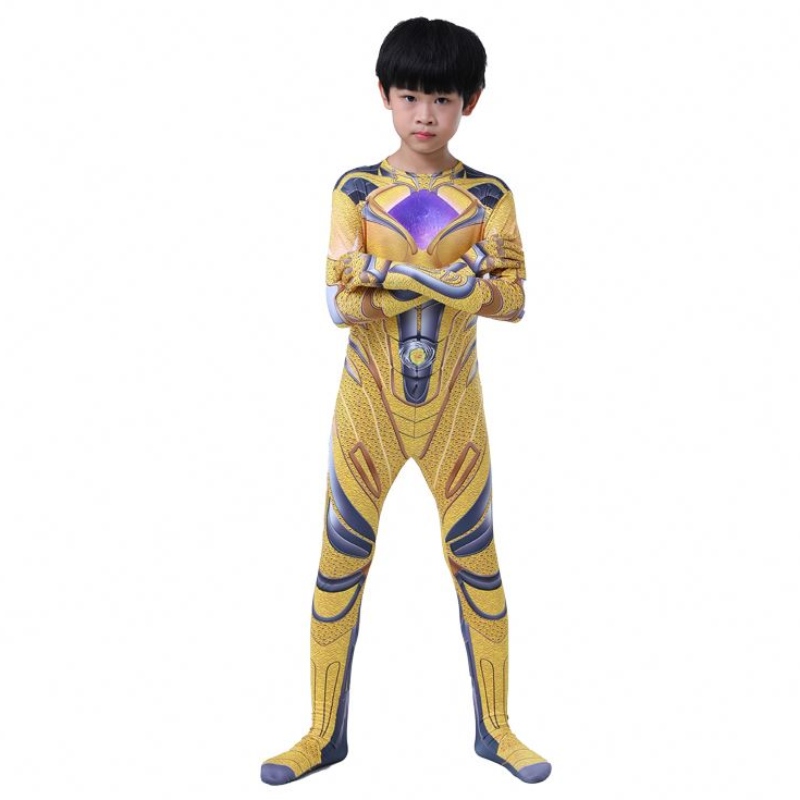 Meerdere kleur 3D -geprinte Halloween Party Cartoon Anime Superhero Cosplay Power Ranger Jumpsuit -kostuum voor kinderen