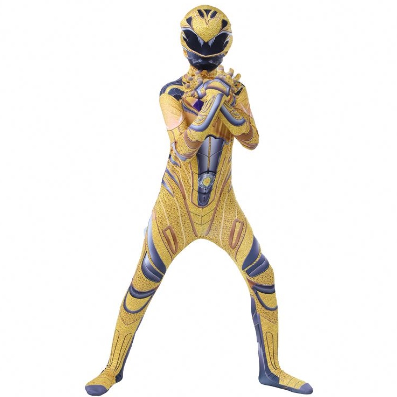 Meerdere kleur 3D -geprinte Halloween Party Cartoon Anime Superhero Cosplay Power Ranger Jumpsuit -kostuum voor kinderen