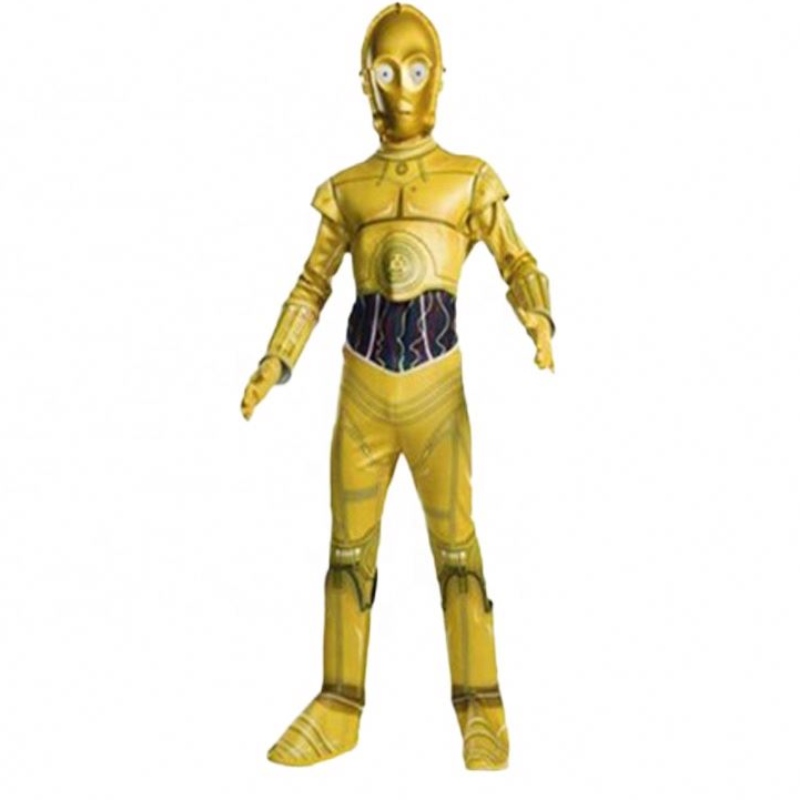 Groothandel film&film outfits pak voor Halloween verjaardagsfeestje ster Cosplay Wars jumpsuit c-3po robot kostuum met masker voor kinderen