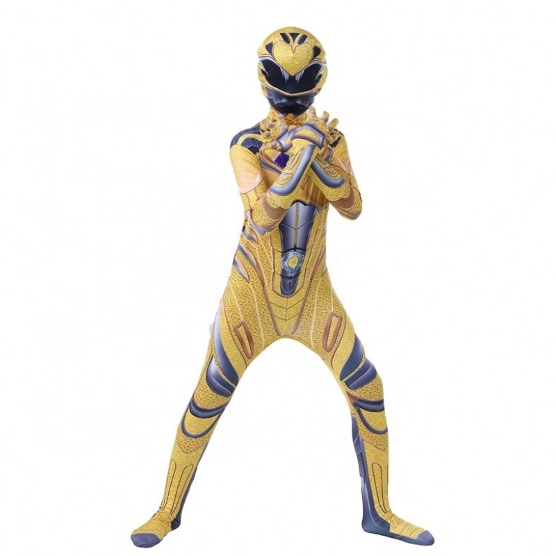 Heetste Halloween -film Jumpsuit Anime Superhero Zentai Power Ranger kostuum voor jongens