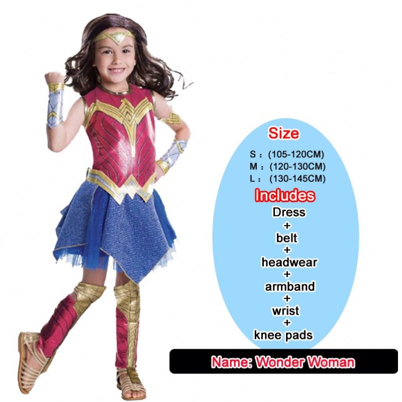 Baige meisjes wonder vrouw kostuum Halloween set prinses feestjurk Ladybug Kids kostuum