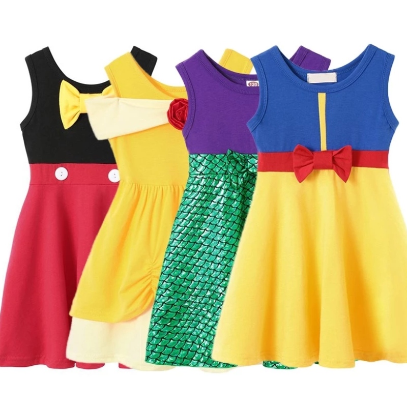 Dressy Princesses Collection Dress voor meisjes elda&anna feest dragen zomer zachte katoenen kleding zomer een lijn jurken kinderen outfits