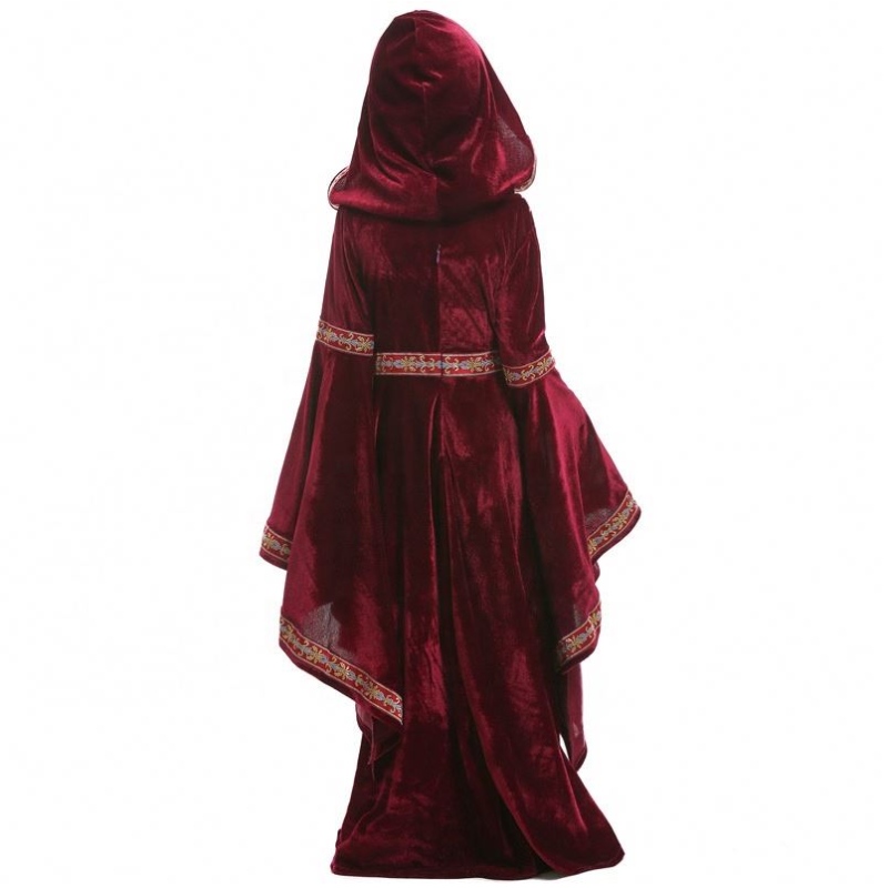 Europese middeleeuwse Halloween Wine Red Vampire Children 's Clothing Girls Party Vampire Witch Costuums