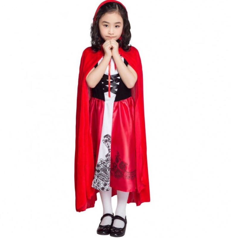 Kinderkostuums van kinderen Halloween Children \\'s Little Red Ride Hood -kostuum met cape voor kinderen