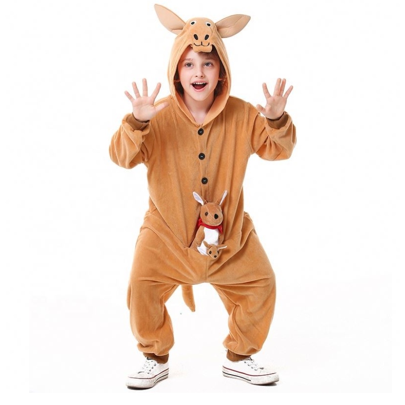 Children 's Day Cosplay baby ouder-kind dierenjurk kinderen \\' s cooded kangaroo mascotte kostuum