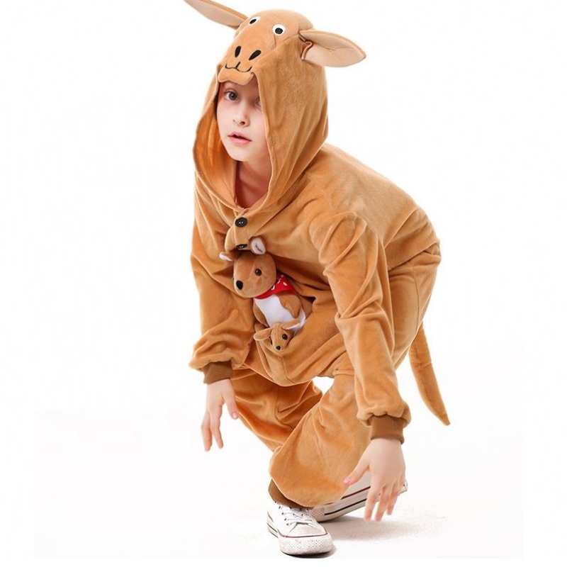 Children 's Day Cosplay baby ouder-kind dierenjurk kinderen \\' s cooded kangaroo mascotte kostuum