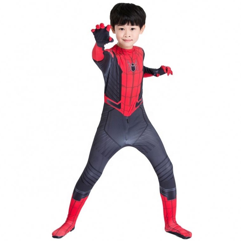 Amazon Hot Sale groothandel klassieke stijl beste prijs cartoon rood zwarte kleding figura de accion anime kinderen spiderman kostuum