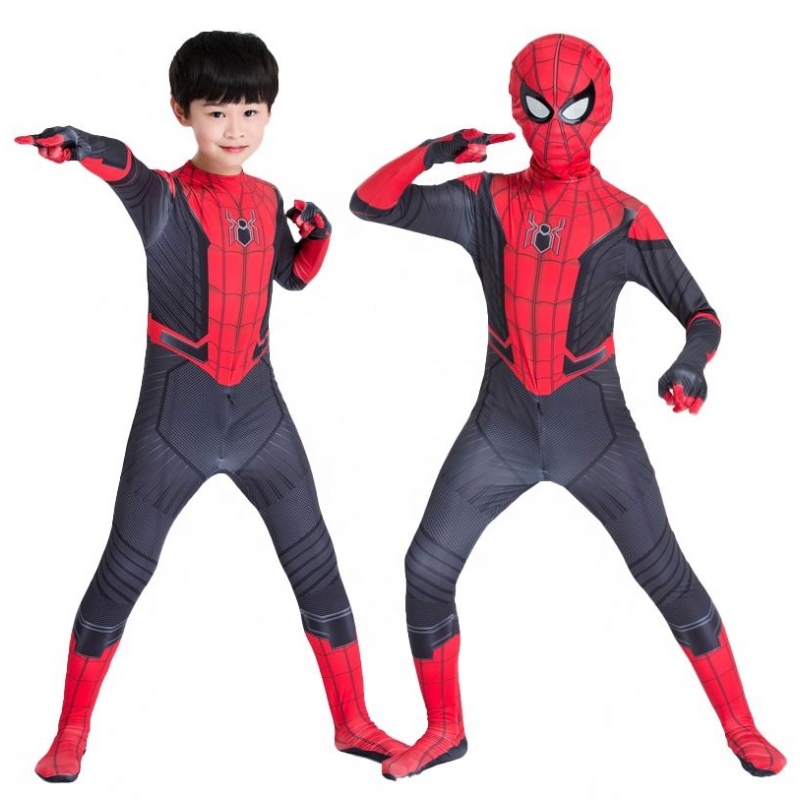 Amazon Hot Sale groothandel klassieke stijl beste prijs cartoon rood zwarte kleding figura de accion anime kinderen spiderman kostuum