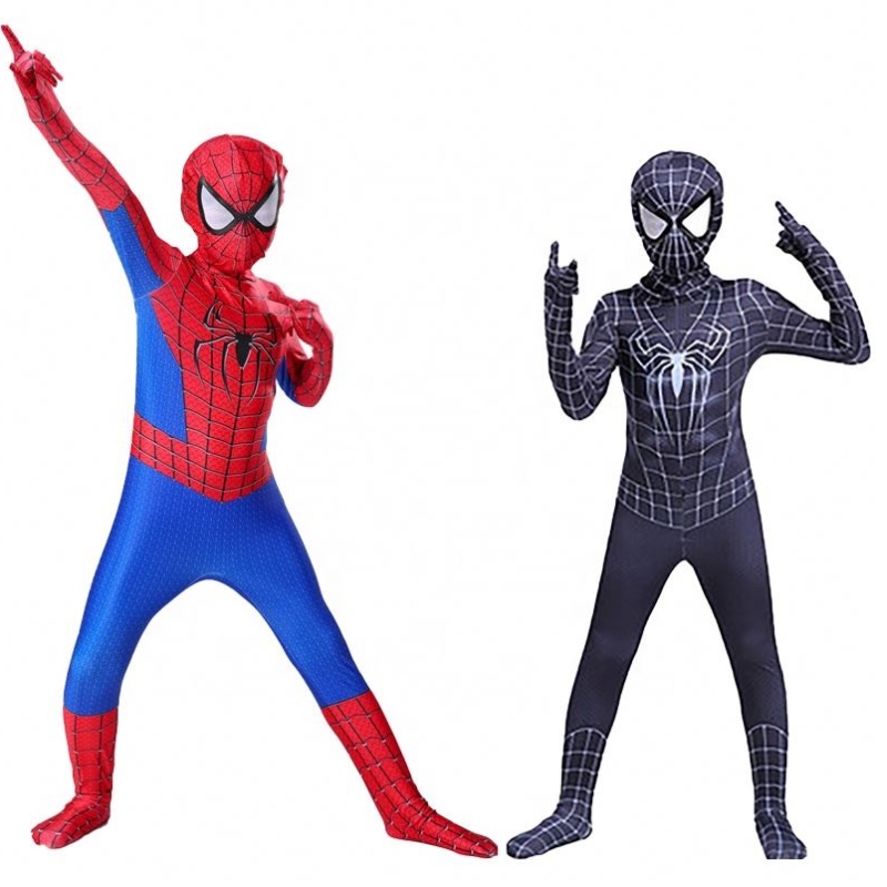 Cool Fancy Black Halloween Cloths for Kids&adults TV&film Superhero Cosplay Factory Traje Spider Man kostuumpak