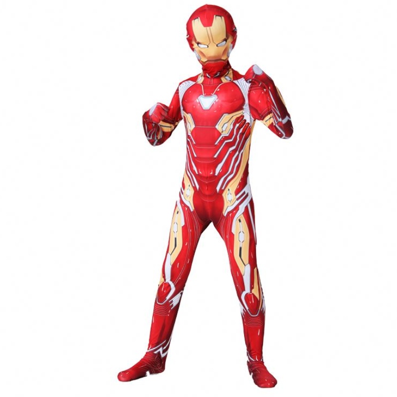 Aangepaste klassieke Halloween cos ouder kinderen spierpantser ontwerp 3D print avenger jumpsuit ijzer kostuumpak voor mannen kinderen