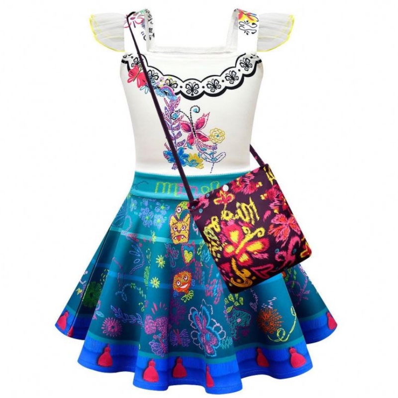 Meisjes encanto mirabel cosplay kostuum kinderen carnaval verjaardag prinses jurk kinderen encanto jurken